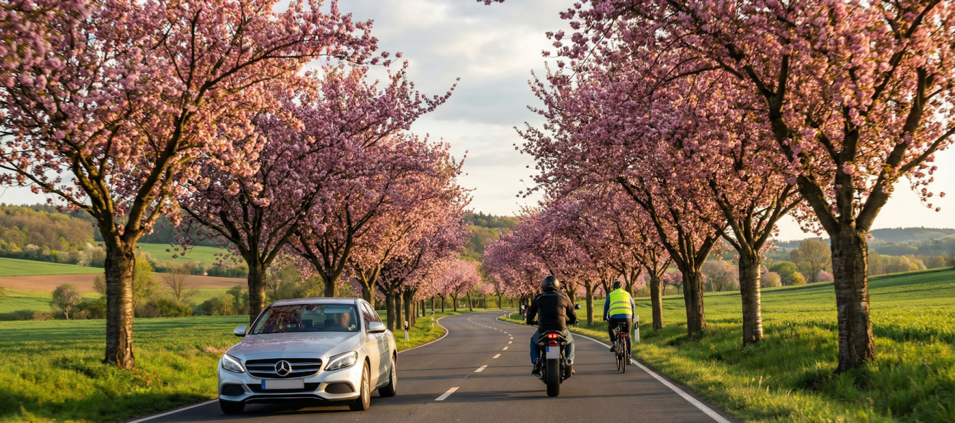 Fr&uuml;hlingsgefahren: Motorradfahrer, Fahrradfahrer und die Theoriefrage, die jeder Fahranf&auml;nger kennen muss